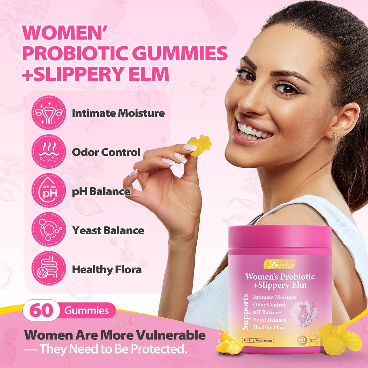 Slippery Elm women's probiotic gummies